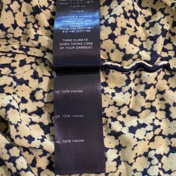 Samsoe Samsoe Yellow Buttercup Milly Aop 7201 Long Sleeve Blouse Size XS - Picture 8 of 8